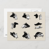 ヴィンテージハンドパペットシャドウゲーム ポストカード (正面/裏面)