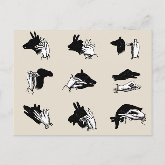 ヴィンテージハンドパペットシャドウゲーム ポストカード (正面)