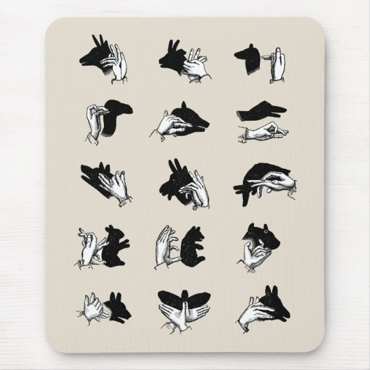 ヴィンテージハンドパペットシャドウゲーム マウスパッド (正面)