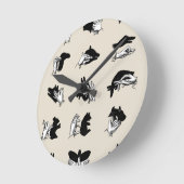 ヴィンテージハンドパペットシャドウゲーム ラウンド壁時計 (傾斜)