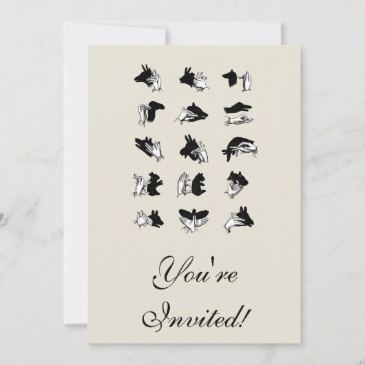 ヴィンテージハンドパペットシャドウゲーム 招待状 (正面)