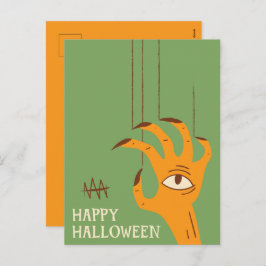 ヴィンテージハンドパペットハロウィーン シーズンポストカード