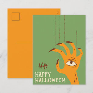 ヴィンテージハンドパペットハロウィーン シーズンポストカード