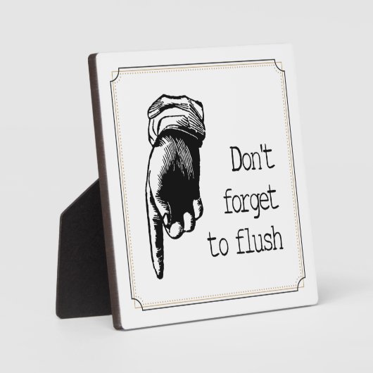 ヴィンテージハンドフラッシュトイレのリマインダーバスルーム フォトプラーク (正面)