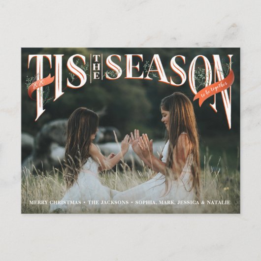 ヴィンテージハンドレタータシーズンフォト インビテーションポストカード (正面)