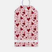 ヴィンテージハンド図解入りの、写真付きのバレンタインデーXXOO ギフトタグ (裏面)