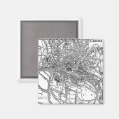 ヴィンテージハンブルクの地図（1911年） マグネット (正面/裏面)