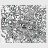 ヴィンテージハンブルクの地図（1911年） ラッピングペーパー (フラット)