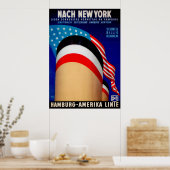 ヴィンテージハンブルグアメリカ船ポスター ポスター (キッチン)