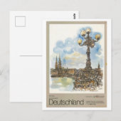 ヴィンテージハンブルグドイツ水彩旅行ポスター ポストカード (正面/裏面)