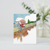 ヴィンテージハンプティダンプティ子供部屋ライムイラストレーション ポストカード (スタンド正面)