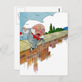 ヴィンテージハンプティダンプティ子供部屋ライムイラストレーション ポストカード (正面/裏面)