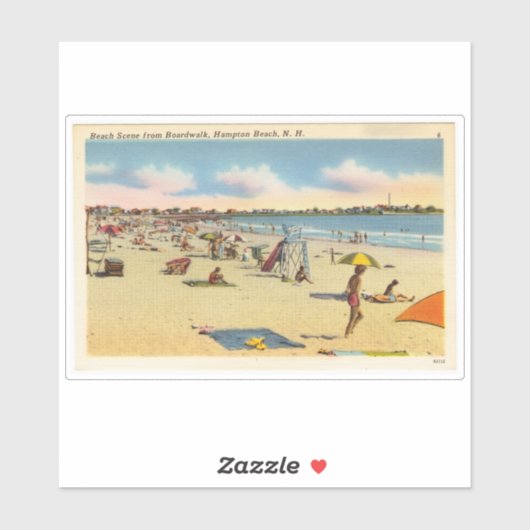 ヴィンテージハンプトンビーチはがき シール (シート)