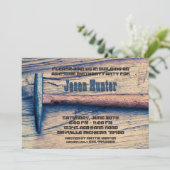 ヴィンテージハンマーで誕生日パーティーを作る 招待状 (スタンド正面)