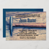 ヴィンテージハンマーで誕生日パーティーを作る 招待状 (正面/裏面)