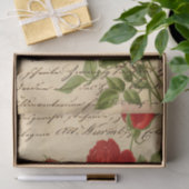 ヴィンテージハン書ドのバラEphemera Decompage 薄葉紙 (ギフト)