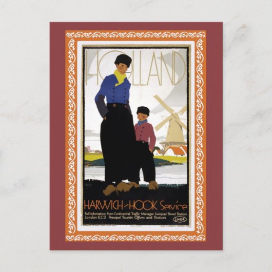 ヴィンテージハーウィッチホークヴァンホランド船 ポストカード (正面)