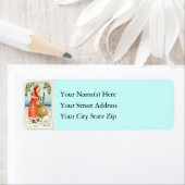 ヴィンテージハーティサンタクリスマス挨拶 ラベル (インサイチュ)