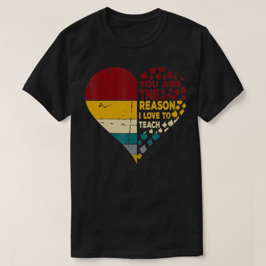 ヴィンテージハートお前が好きな理由教えだ Tシャツ (デザイン正面)