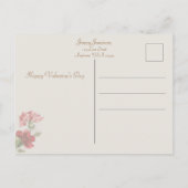 ヴィンテージハートとカーネーションバレンタイン ポストカード (裏面)