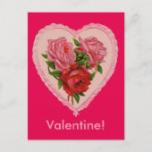 ヴィンテージハートとバラはがき シーズンポストカード (正面)