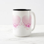 ヴィンテージハートとバラピンク ツートーンマグカップ (正面右)