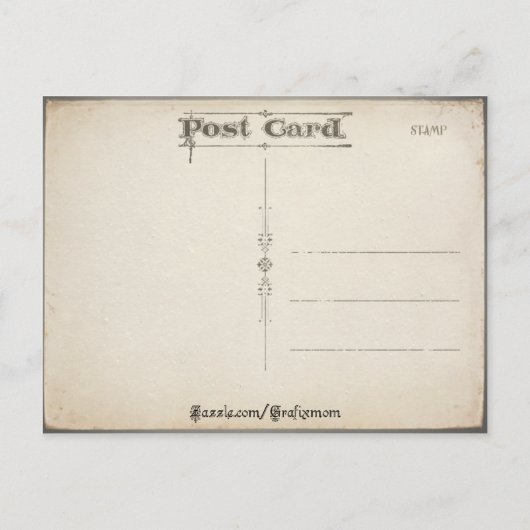 ヴィンテージハートと花バレンタイン葉書 シーズンポストカード (裏面)