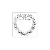 ヴィンテージハートと花フレームのゴムスタンプ ラバースタンプ (インプリント)