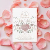 ヴィンテージハートと花ブライダルシャワー招待状 招待状