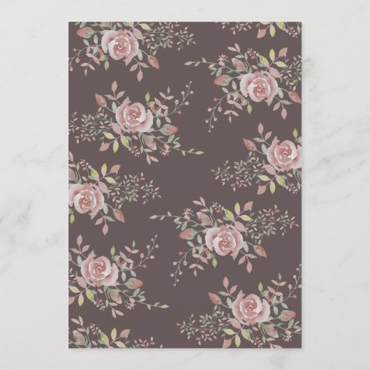 ヴィンテージハートと花ブライダルシャワー招待状 招待状 (裏面)