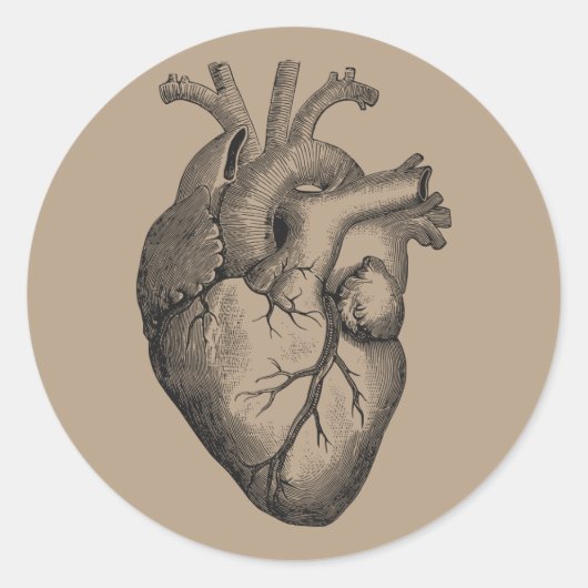 ヴィンテージハートイラストレーション ラウンドシール (正面)