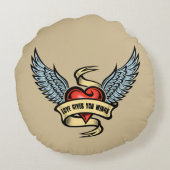 ヴィンテージハートウィング、愛与えようなる ラウンドクッション (裏面)