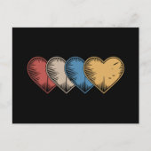 ヴィンテージハートカッコいいレトロヴァレンティーンズデイギフト ポストカード (正面)