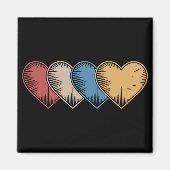 ヴィンテージハートカッコいいレトロヴァレンティーンズデイギフト マグネット (正面)