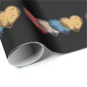 ヴィンテージハートカッコいいレトロヴァレンティーンズデイギフト ラッピングペーパー (ロールコーナー)