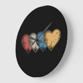ヴィンテージハートカッコいいレトロヴァレンティーンズデイギフト ラージ壁時計 (傾斜)