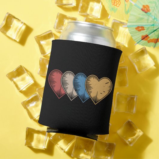 ヴィンテージハートカッコいいレトロヴァレンティーンズデイギフト 缶クーラー (インサイチュ 夏)