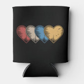 ヴィンテージハートカッコいいレトロヴァレンティーンズデイギフト 缶クーラー (正面)