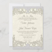 ヴィンテージハートカントリーバイオレット 招待状 (正面)