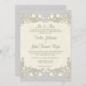 ヴィンテージハートカントリーバイオレット 招待状 (正面/裏面)