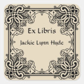 ヴィンテージハートコーナー蔵書票 スクエアシール (正面)