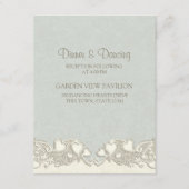 ヴィンテージハートセージグリーン披露宴カード エンクロージャーカード (正面)
