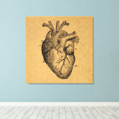 ヴィンテージハートダイアグラムイラストレーションヴィンテージアート キャンバスプリント (インサイチュ (ウッドフロア))