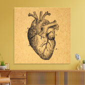 ヴィンテージハートダイアグラムイラストレーションヴィンテージアート キャンバスプリント (インサイチュ (リビング))