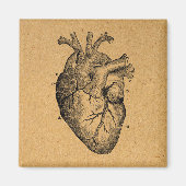 ヴィンテージハートダイアグラムイラストレーションヴィンテージアート マグネット (正面)