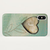 ヴィンテージハートティール（緑がかった色）とモノグラムイニシャル Case-Mate iPhoneケース (裏面(横))