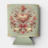 ヴィンテージハートバレンタインデークールxoxo 缶クーラー (裏面)