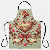 ヴィンテージハートバレンタインデーxoxo エプロン (正面)
