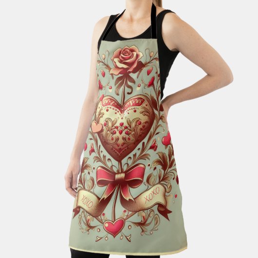 ヴィンテージハートバレンタインデーxoxo エプロン (インサイチュ)