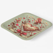 ヴィンテージハートバレンタインデーxoxo ペーパープレート (傾斜あり)